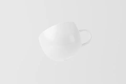 Ceramic Mug Cup For Coffee Tea White Blank 3D Rendering Mockup Stock Illustration