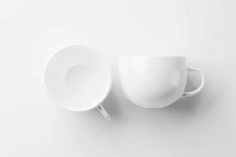Ceramic Mug Cup For Coffee Tea White Blank 3D Rendering Mockup Stock Illustration