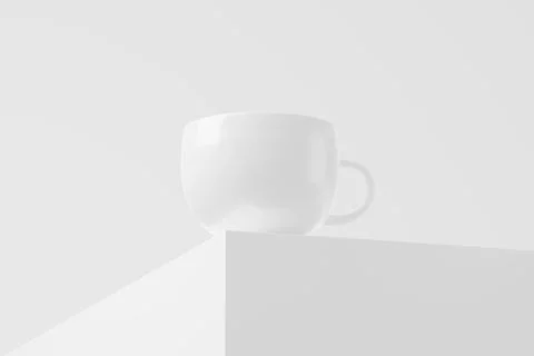 Ceramic Mug Cup For Coffee Tea White Blank 3D Rendering Mockup Stock Illustration