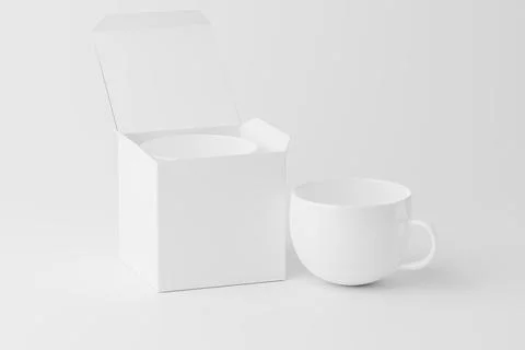 Ceramic Mug Cup For Coffee Tea White Blank 3D Rendering Mockup Illustrazione stock