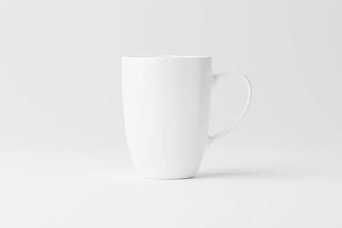 Ceramic Mug Cup For Coffee Tea White Blank 3D Rendering Mockup Stock Illustration