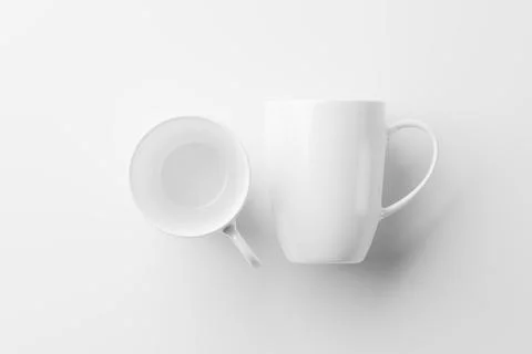 Ceramic Mug Cup For Coffee Tea White Blank 3D Rendering Mockup Stock Illustration