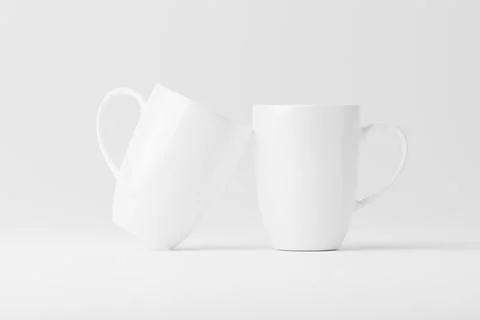 Ceramic Mug Cup For Coffee Tea White Blank 3D Rendering Mockup Stock Illustration