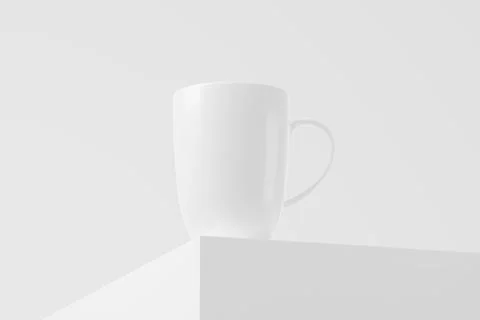 Ceramic Mug Cup For Coffee Tea White Blank 3D Rendering Mockup Stock Illustration