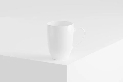 Ceramic Mug Cup For Coffee Tea White Blank 3D Rendering Mockup Stock Illustration