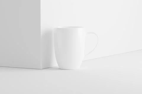Ceramic Mug Cup For Coffee Tea White Blank 3D Rendering Mockup Stock Illustration