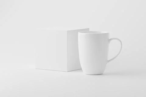 Ceramic Mug Cup For Coffee Tea White Blank 3D Rendering Mockup Stock Illustration