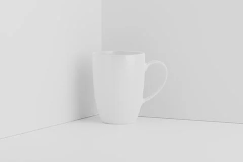 Ceramic Mug Cup For Coffee Tea White Blank 3D Rendering Mockup Stock Illustration