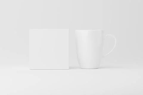 Ceramic Mug Cup For Coffee Tea White Blank 3D Rendering Mockup Stock Illustration