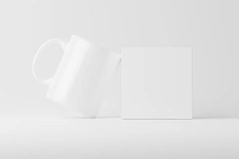 Ceramic Mug Cup For Coffee Tea White Blank 3D Rendering Mockup Stock Photos