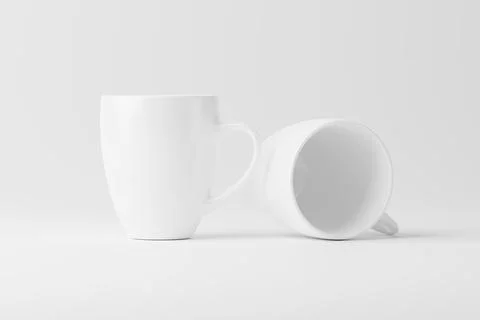 Ceramic Mug Cup For Coffee Tea White Blank 3D Rendering Mockup Stock Photos