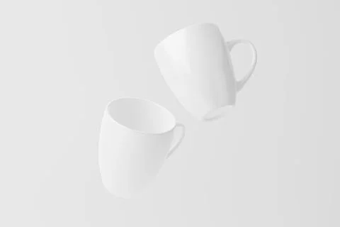 Ceramic Mug Cup For Coffee Tea White Blank 3D Rendering Mockup Stock Photos
