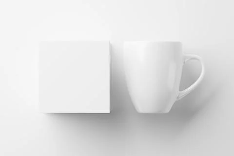 Ceramic Mug Cup For Coffee Tea White Blank 3D Rendering Mockup Stock Photos