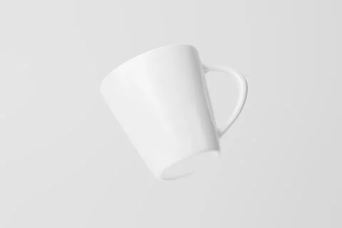 Ceramic Mug Cup For Coffee Tea White Blank 3D Rendering Mockup Stock Photos