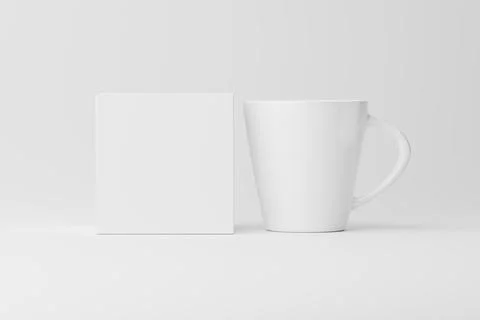 Ceramic Mug Cup For Coffee Tea White Blank 3D Rendering Mockup Stock Photos