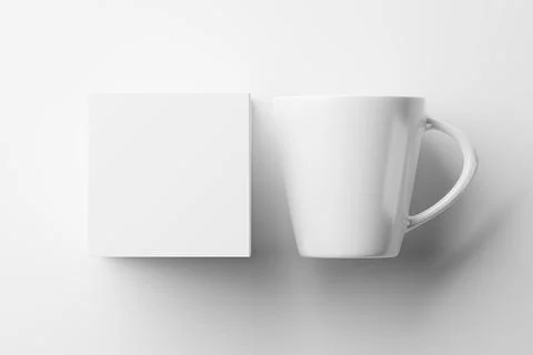 Ceramic Mug Cup For Coffee Tea White Blank 3D Rendering Mockup Stock Photos