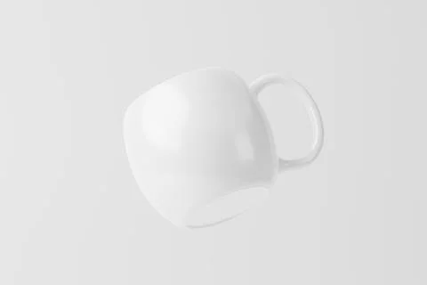 Ceramic Mug Cup For Coffee Tea White Blank 3D Rendering Mockup Stock Photos