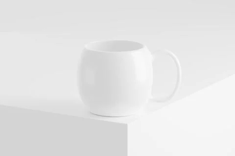 Ceramic Mug Cup For Coffee Tea White Blank 3D Rendering Mockup Stock Photos
