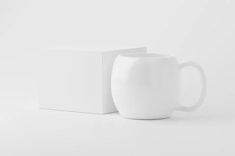 Ceramic Mug Cup For Coffee Tea White Blank 3D Rendering Mockup Stock Photos