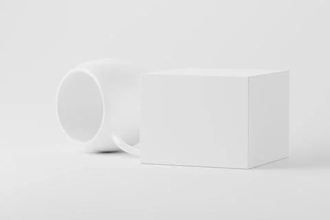 Ceramic Mug Cup For Coffee Tea White Blank 3D Rendering Mockup Stock Photos