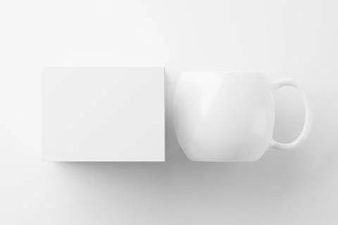 Ceramic Mug Cup For Coffee Tea White Blank 3D Rendering Mockup Stock Photos