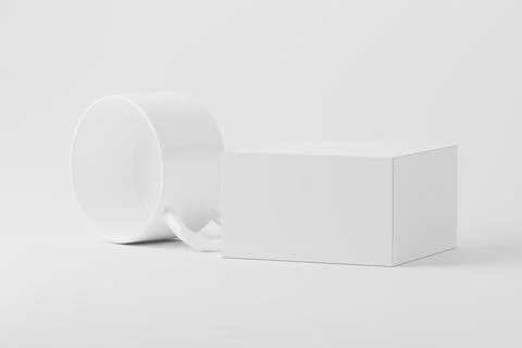 Ceramic Mug Cup For Coffee Tea White Blank 3D Rendering Mockup Stock Photos