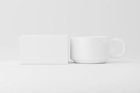 Ceramic Mug Cup For Coffee Tea White Blank 3D Rendering Mockup Stock Photos