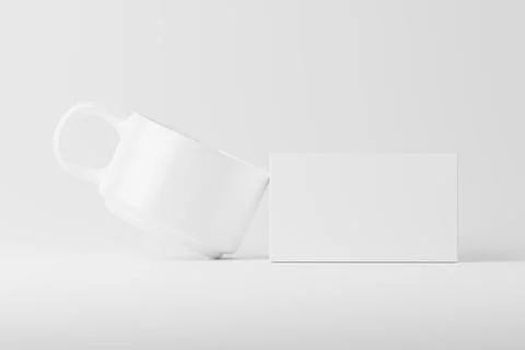 Ceramic Mug Cup For Coffee Tea White Blank 3D Rendering Mockup Stock Photos