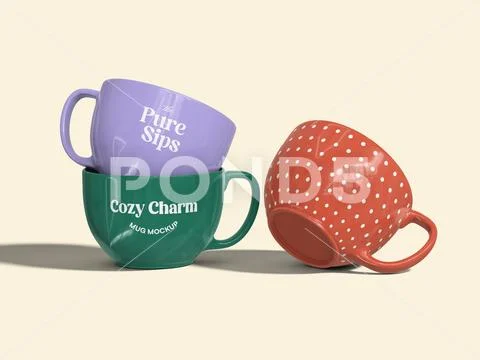 Ceramic Mug Mockup for Coffee PSD Template