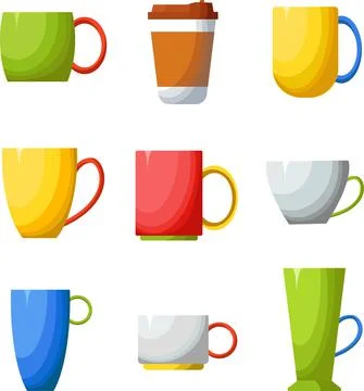 Ceramic mug for tea, coffee and hot drinks. Stock Illustration