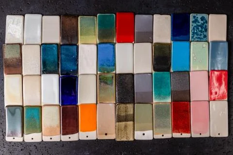Ceramic multicolor tiles, geometric texture or pattern for decoration design, Stock-Fotos