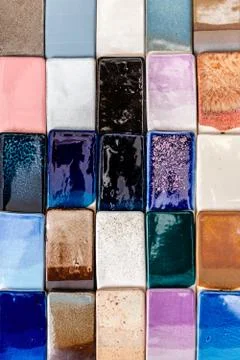 Ceramic multicolor tiles, geometric texture or pattern for decoration design, Stock Photos