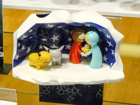 Ceramic nativity scene Stock Photos