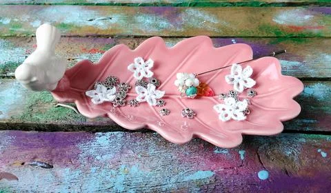 Ceramic oak leaf Stock Photos