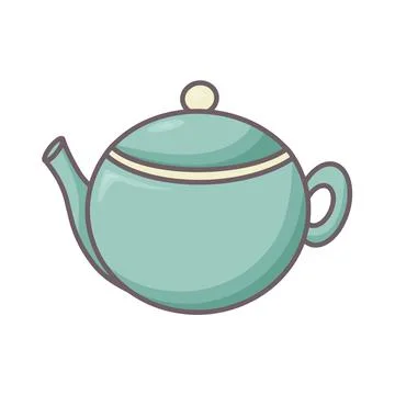 Ceramic or clay teapot doodle style vector illustration イラスト素材