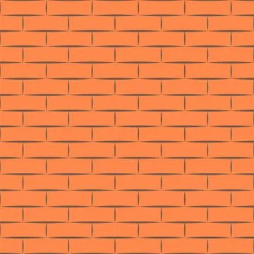 Ceramic orange brick tile wall. Vector illustration. Eps 10 Stock Illustration