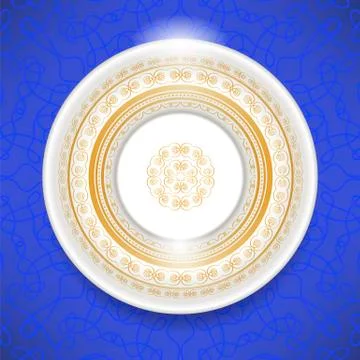 Ceramic Ornamental Plate Stock Illustration