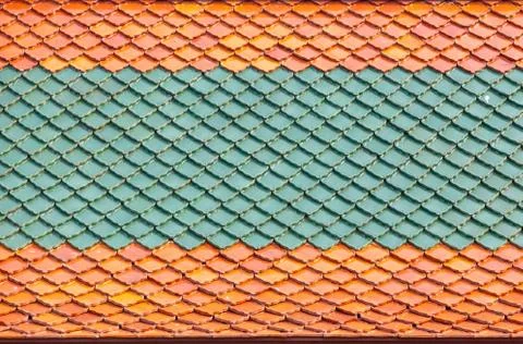 Ceramic pattern on roof top for background Фото