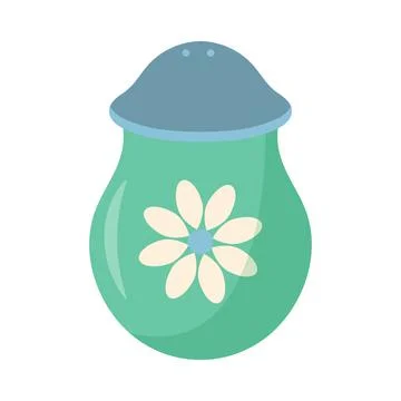 Ceramic pepper or salt shaker. Kitchen utensils and dinnerware. Stock Illustration