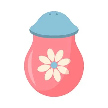 Ceramic pepper or salt shaker. Kitchen utensils and dinnerware. Stock Illustration