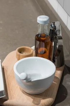 Ceramic Pestle &amp; Mortar Stock Photos