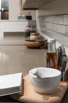 Ceramic Pestle &amp; Mortar Stock Photos