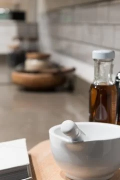 Ceramic Pestle &amp; Mortar Stock Photos