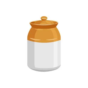 Ceramic pickle jar also known Bharani traditional indian bottle Stock Illustration