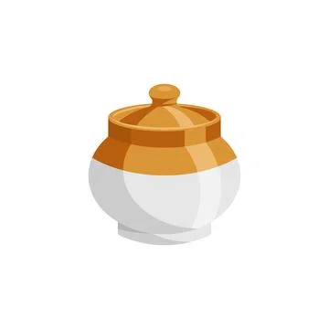 Ceramic pickle jar also known Bharani traditional indian bottle Stock Illustration
