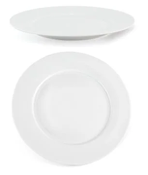 Ceramic plate over white, set of two Stock Photos