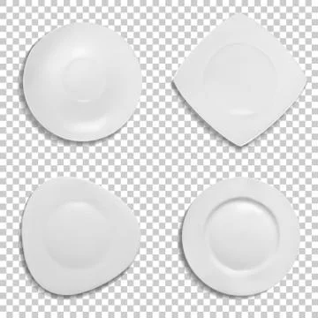 Ceramic plates shapes 3D vector illustration Stock Illustration