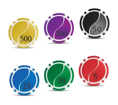 Ceramic poker chips Stock Illustration