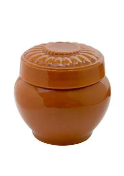 Ceramic pot for cooking roasts. Stock Photos