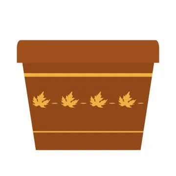Ceramic pot garden empty icon Stock Illustration